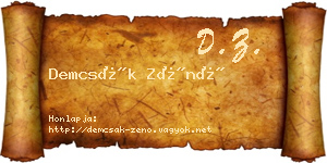 Demcsák Zénó névjegykártya
